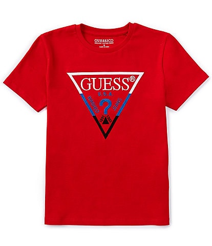 Guess Big Boys 8-18 Short Sleeve Triangle Graphic Guess T-Shirt