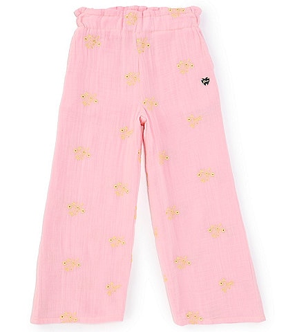 Guess Big Girls 7-16  Embroidered Gauze Wide Leg Pants