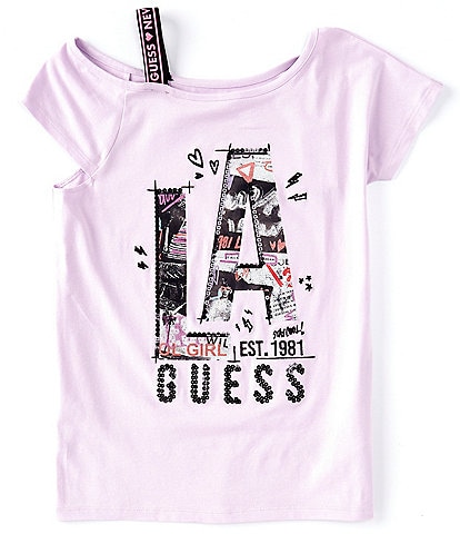 Guess Big Girls 7-16 1 Shoulder Short Sleeve With Tape Tee