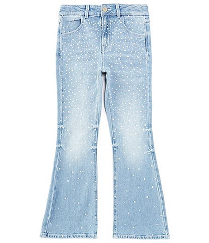 Guess Big Girls 7-16 Allover Faux Pearl-Embellished Flare-Leg Jeans