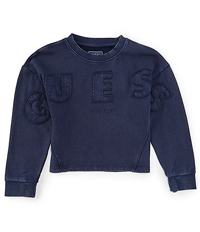 Guess Big Girls 7-16 Embroidered Logo-Patch Oversized Sweatshirt