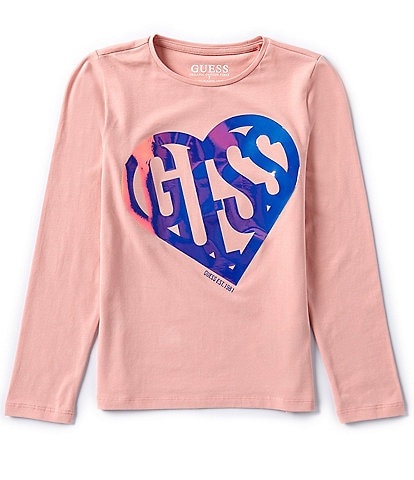 Guess Big Girls 7-16 Foiled Heart-Printed Long Sleeve T-Shirt