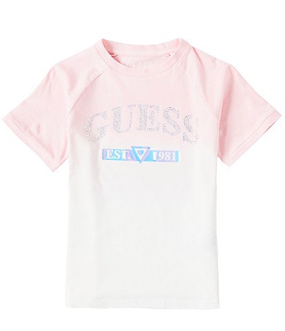 Guess Big Girls 7-16 Short Raglan Sleeve High Low Deep Dye T-Shirt