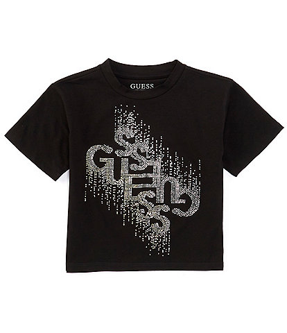 Guess Big Girls 7-16 Short-Sleeve Sequin-Embellished-Logo T-Shirt