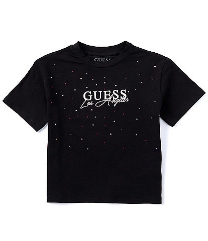 Guess Big Girls 7-16 Short Sleeve Sequin-Embellished Logo T-Shirt