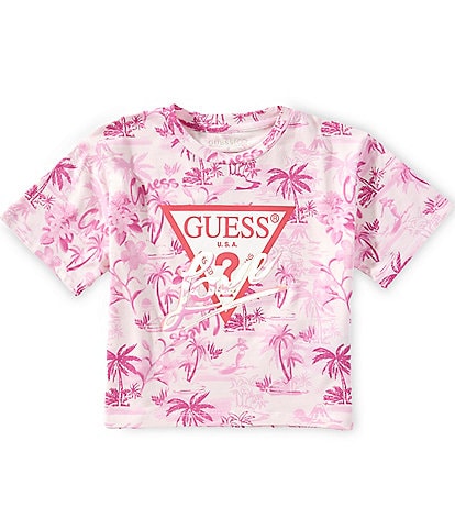Guess Big Girls 7-16 Short-Sleeve Sparkle Logo T-Shirt