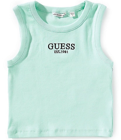 Guess Big Girls 7-16 Sleeveless Logo Rib Tank Top