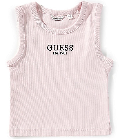Guess Big Girls 7-16 Sleeveless Logo Rib Tank Top