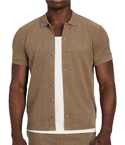Guess Calvin Chevron Short Sleeve Knit Shirt