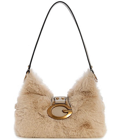 Guess Camden Mini Faux Fur Hardware Shoulder Bag