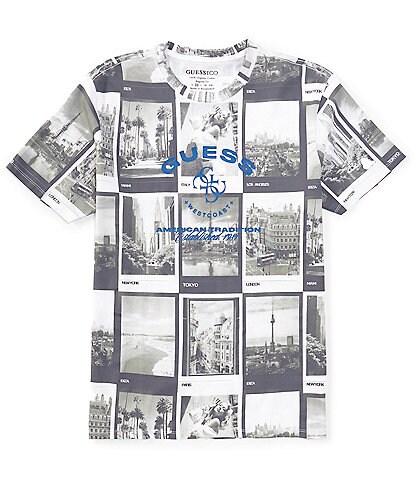 Guess City Postcard Print Short Sleeve T-Shirt
