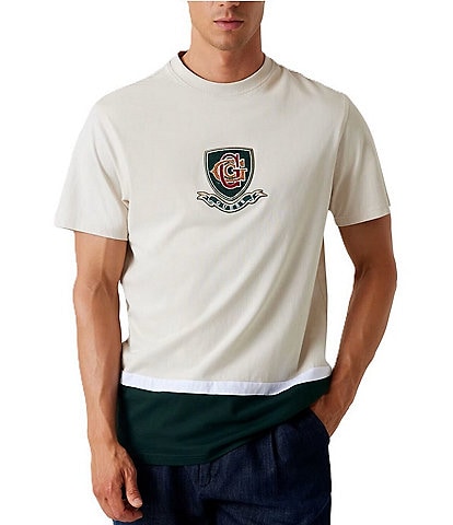 Guess Color Block Emblem Motif Short Sleeve T-Shirt