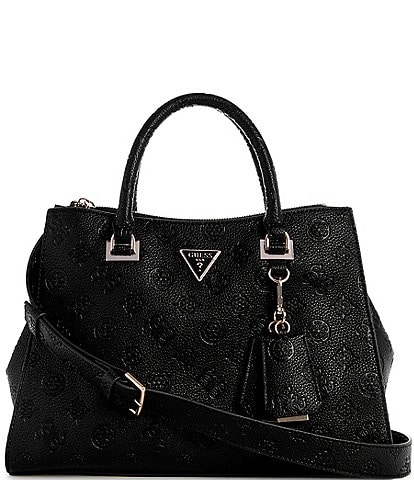 Guess Cresidia Society Logo Embossed Satchel Bag