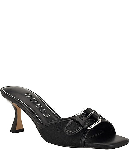 Guess Dista Logo Buckle Hardware Slide Sandals