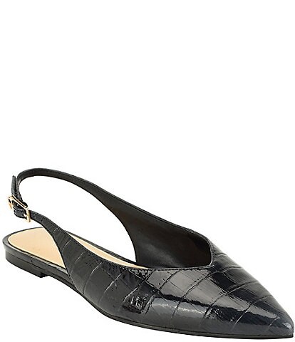Guess Dorazio Croco Embossed Slingback Flats