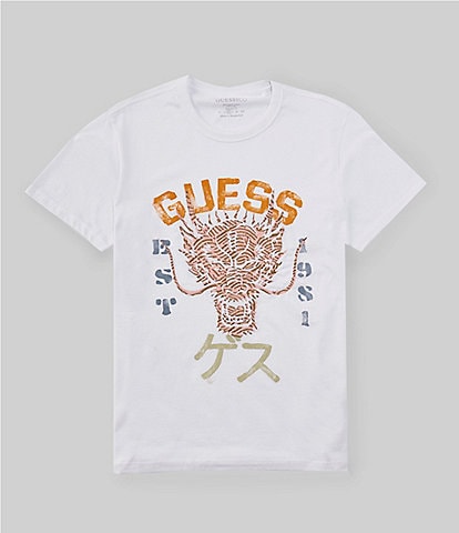 Guess Dragon Face Short Sleeve Graphic T-Shirt