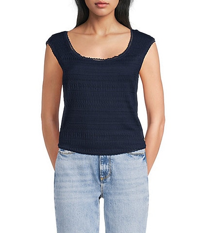 Guess Elisabette Cap Sleeve Stretch Lace Top