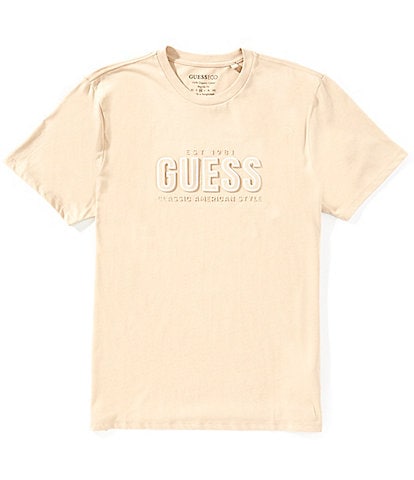 Guess Embossed Logo Short Sleeve T-Shirt