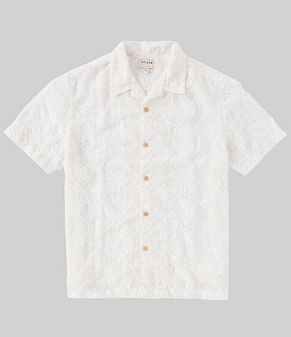 Guess Emory Short Sleeve Embroidered Woven Shirt