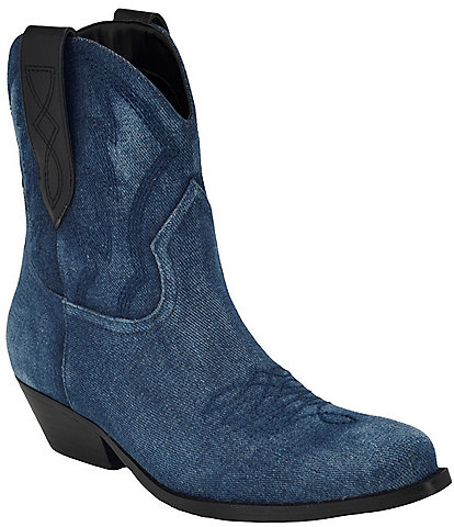 Guess Ginette2 Denim Western Booties