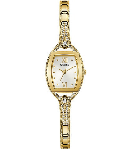 Guess Gold-Tone Crystal Bracelet Watch
