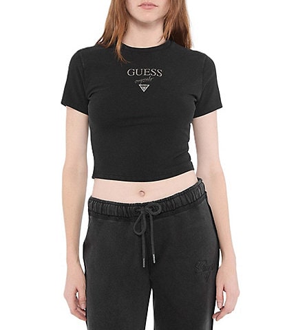Guess Guess Originals Short Sleeve Vintage Baker Cropped Baby Graphic T-Shirt
