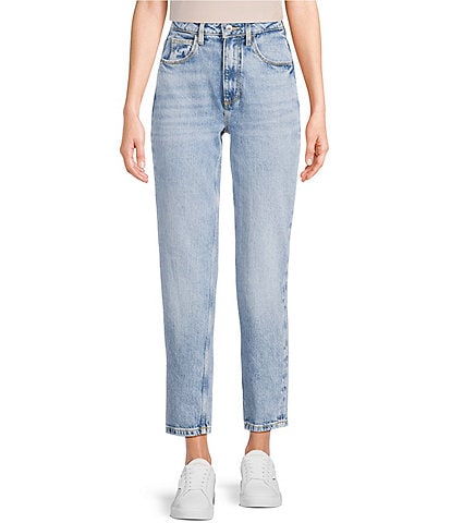 Guess High Rise Straight Leg Denim Mom Jeans