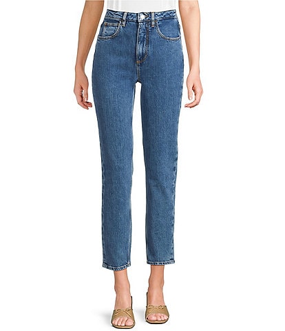 Guess High Rise Straight Leg Denim Mom Jeans