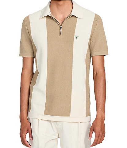 Guess Humphrey Short Sleeve Striped Polo Sweater