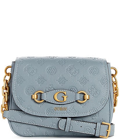 Guess Izzy Peony Debossed Signature Logo Triple Compartment Crossbody Bag