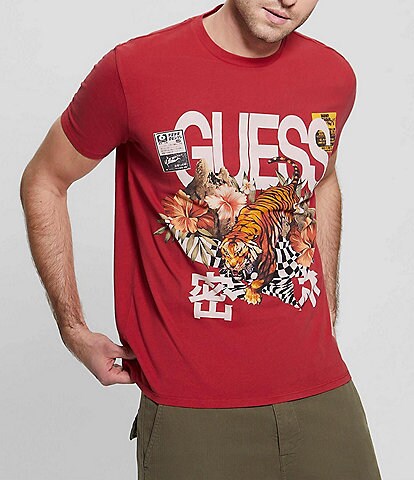 Guess Jungle/Tiger Printed Short Sleeve Graphic Tee