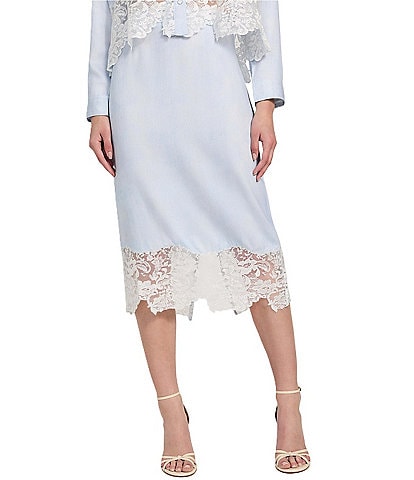 Guess Lana Lace Trimmed Midi Skirt