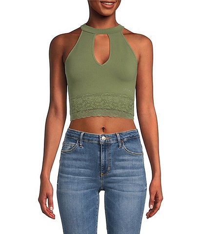 Guess Alexia Triangle Fitted Crop Tank Top