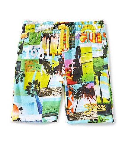 Guess Little Boys 2T-7 AOP Tropical Shorts