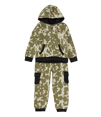 Guess Little Boys 2T-7 Long Sleeve Camouflage Printed Hoodie & Matching Jogger Pants Set