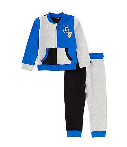 Guess Little Boys 2T-7 Long Sleeve Colorblock Active Guess Top & Active Pants 2-Piece Set