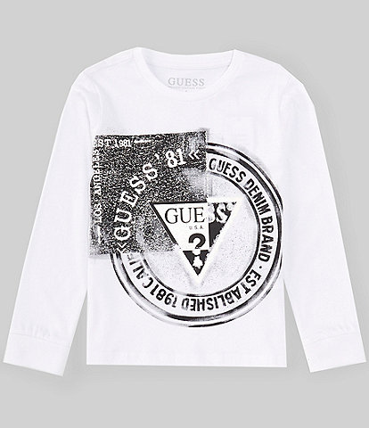 Guess Little Boys 2T-7 Long Sleeve Mixed-Media Graphic T-Shirt