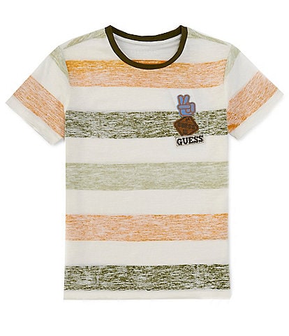 Guess Little Boys 2T-7 Short Sleeve Stripe Slub Jersey T-Shirt
