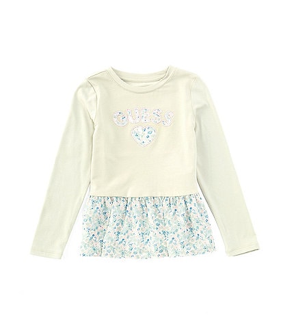 Guess Little Girls 2T-6X Long-Sleeve Peplum-Hem Tunic