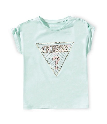 Guess Little Girls 2T-7 Batwing Sleeve Triangle Logo T-Shirt