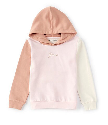 Guess Little Girls 2T-7 Color Block Long Sleeve Active Hoodie