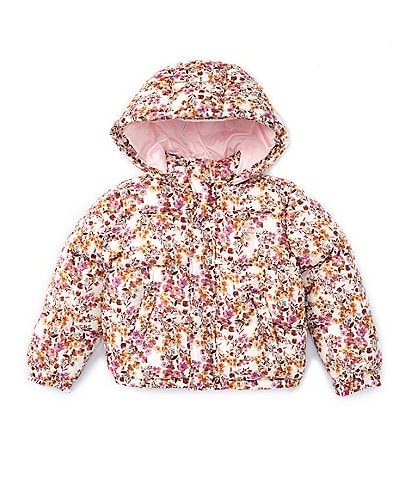 Guess Little Girls 2T-7 Long Sleeve Ditsy Floral-Printed Puffer Jacket