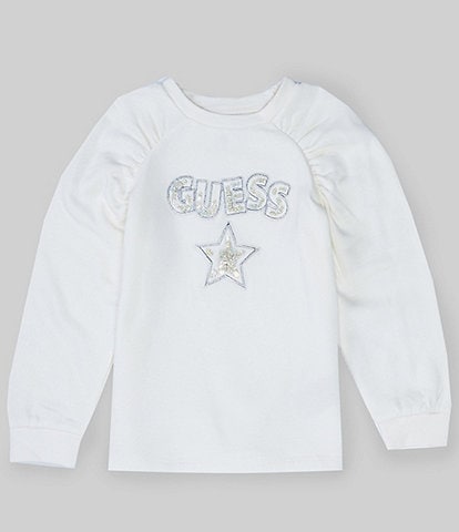 Guess Little Girls 2T-7 Long Sleeve Embellished Pullover