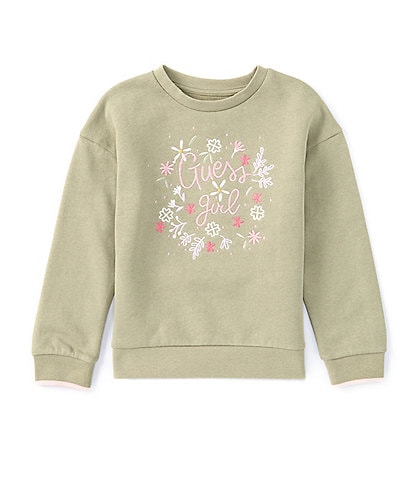 Guess Little Girls 2T-7 Long-Sleeve Guess Girl Fleece Sweatshirt