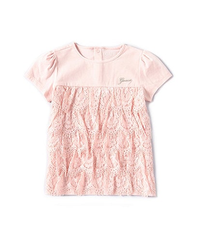 Guess Little Girl's 2T-7 Short Sleeve Tiered Lace T-Shirt