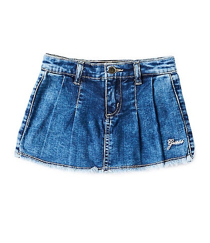 Guess Little Girls 2T-7 Stretched Denim Pleated Skirt