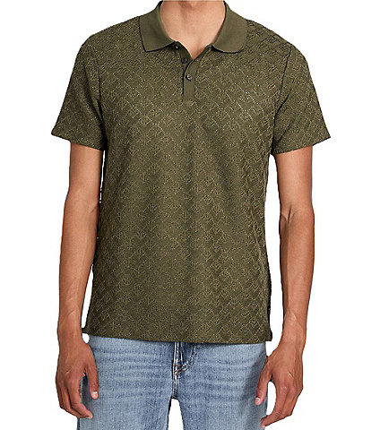 Guess Logan Short Sleeve Jacquard Knit Polo Shirt