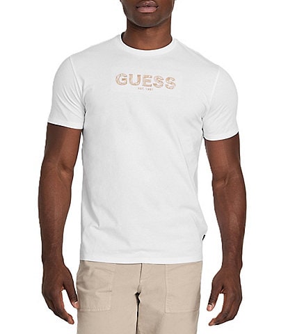 Guess Logo Embroidered Short Sleeve T-Shirt