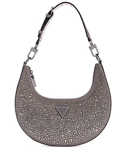 Guess bag monogram grey silver keyring keychain zip handbag small croc  print | Guess bags, Small handbags, Monogram