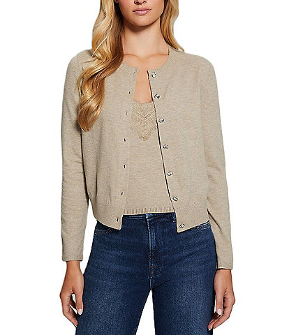 Guess Mena Long Sleeve Classic Crew Cardigan